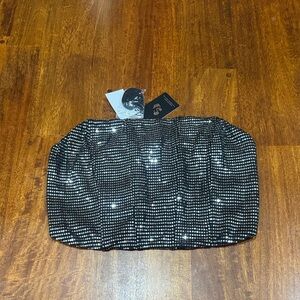 NWT Sexy Sincerely Jules Black Sequin Corset-Type Crop Top